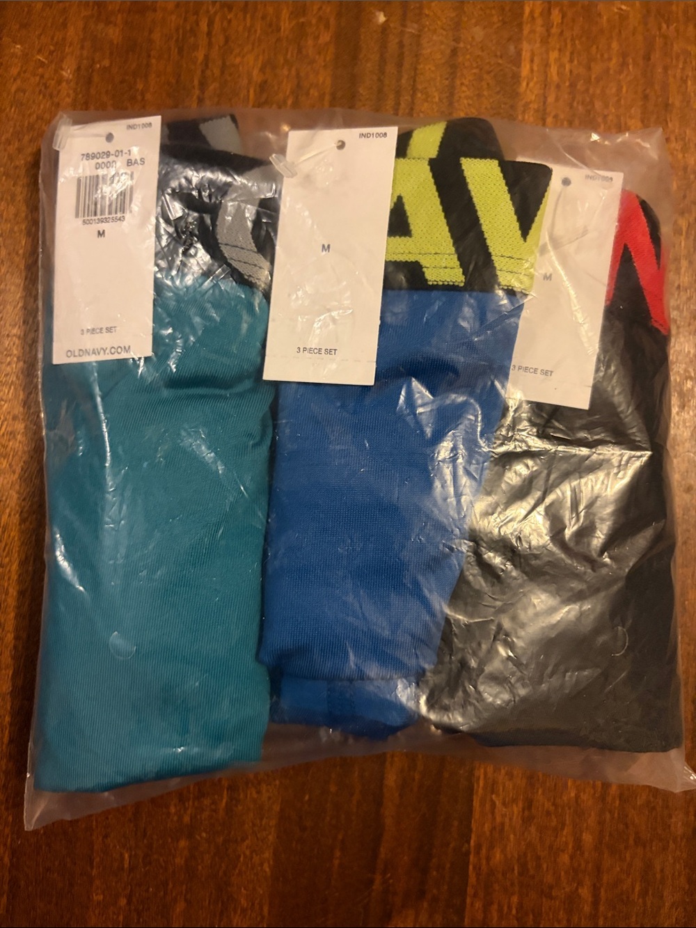 Old Navy Boys 3-Pack Underwear Briefs Teal, Blue, Black with Neon Accents